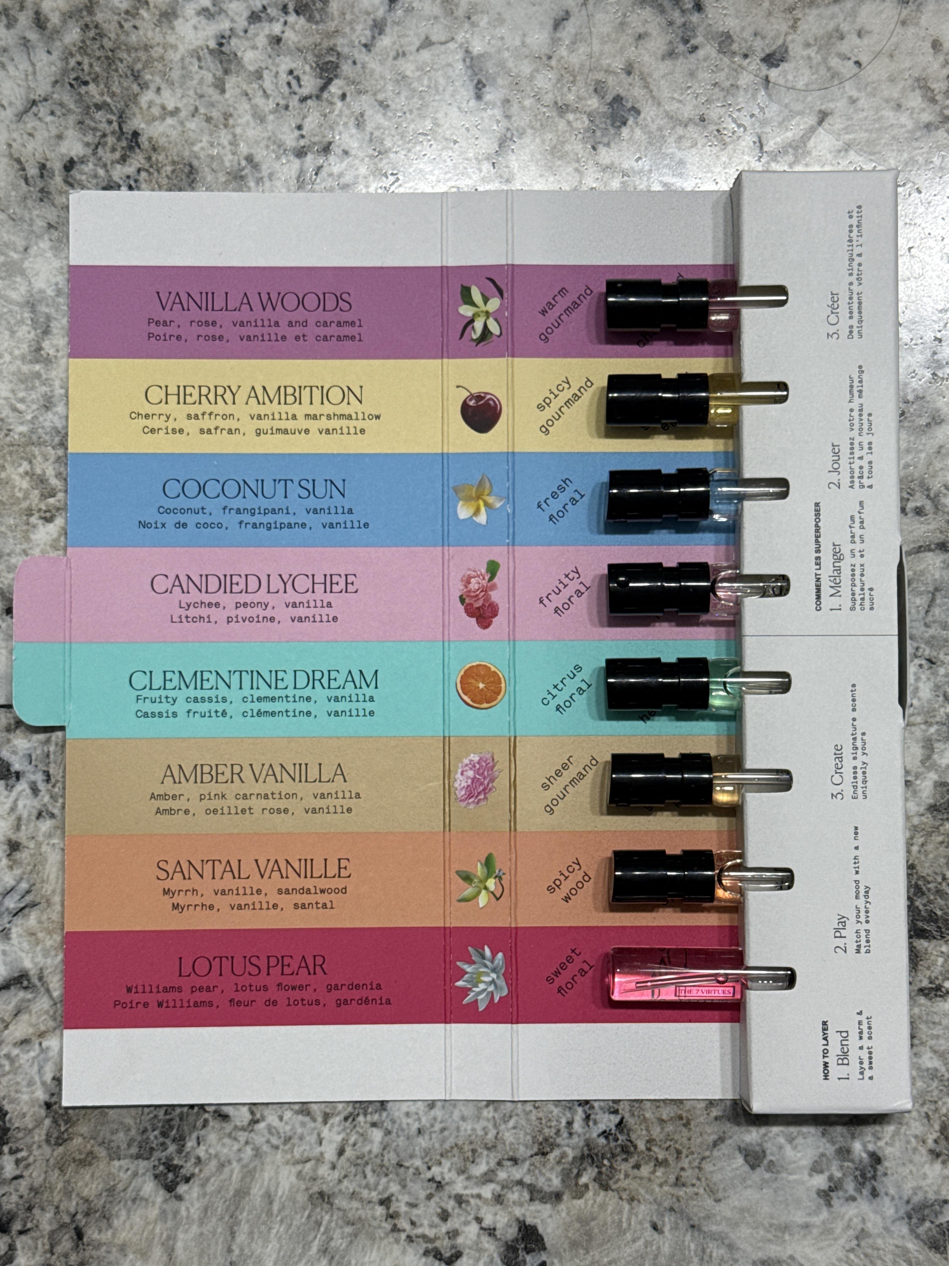 The 7 Virtues Discovery Set próbki perfum 8 zapachów