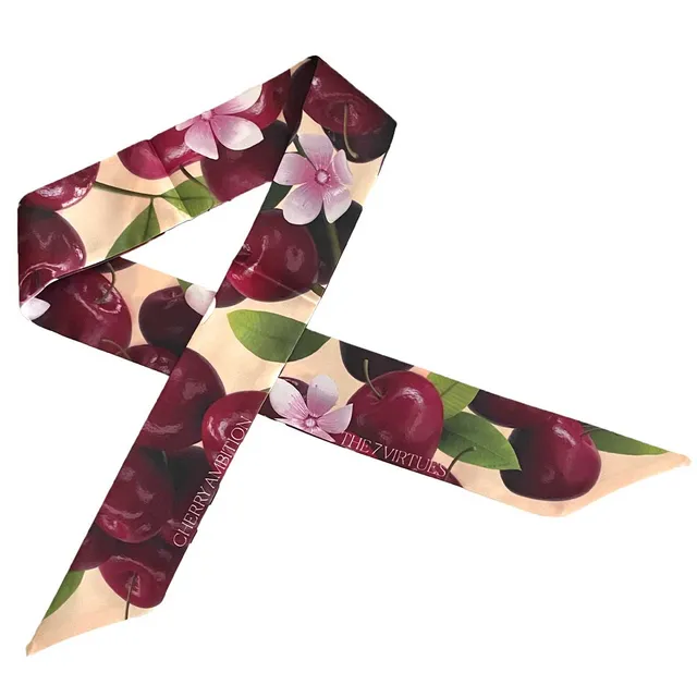 The 7 Virtues Cherry Ambition apaszka twilly kwiatowa
